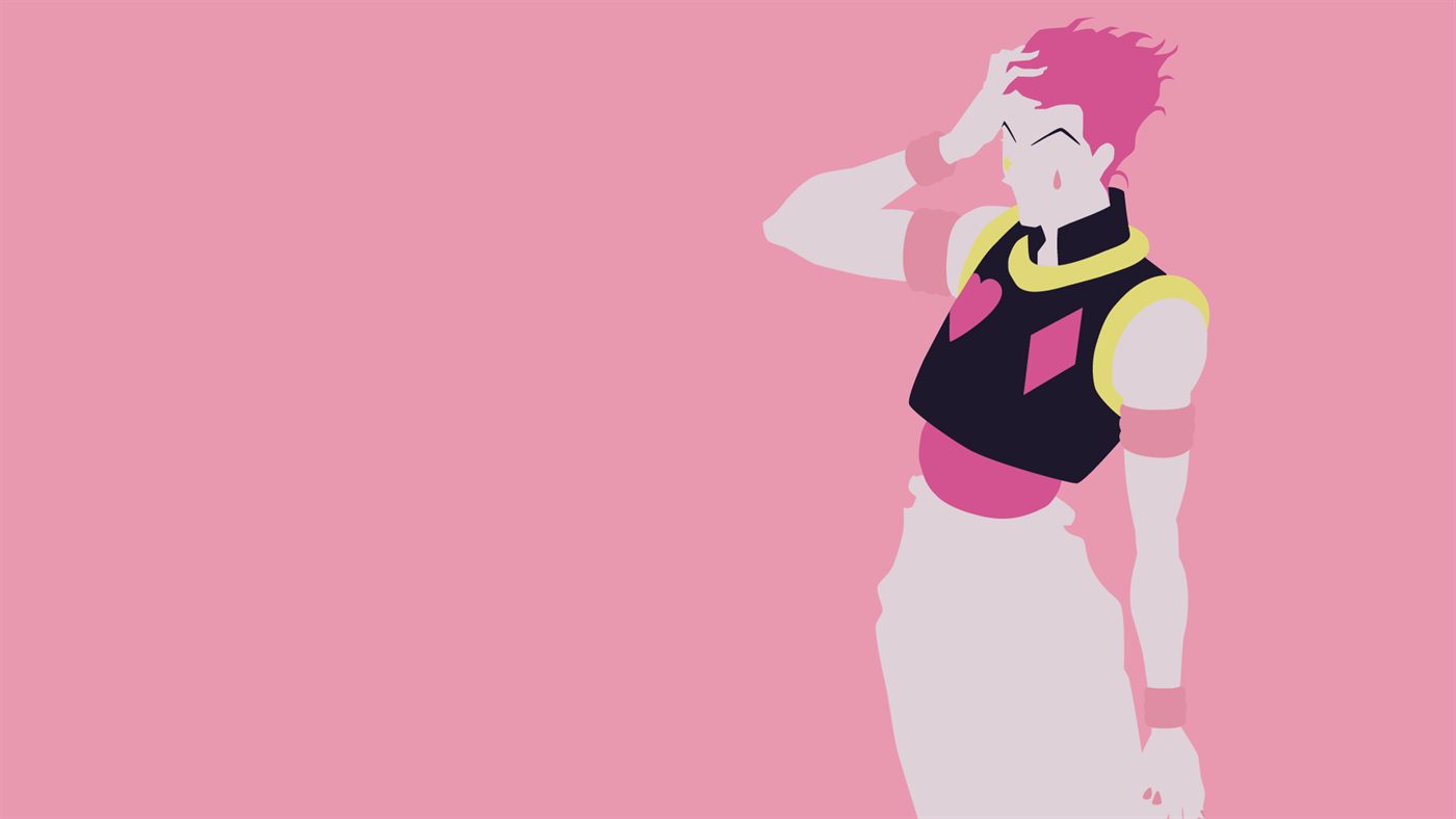 Minimalist vector fan art of Hisoka from Hunter x Hunter.