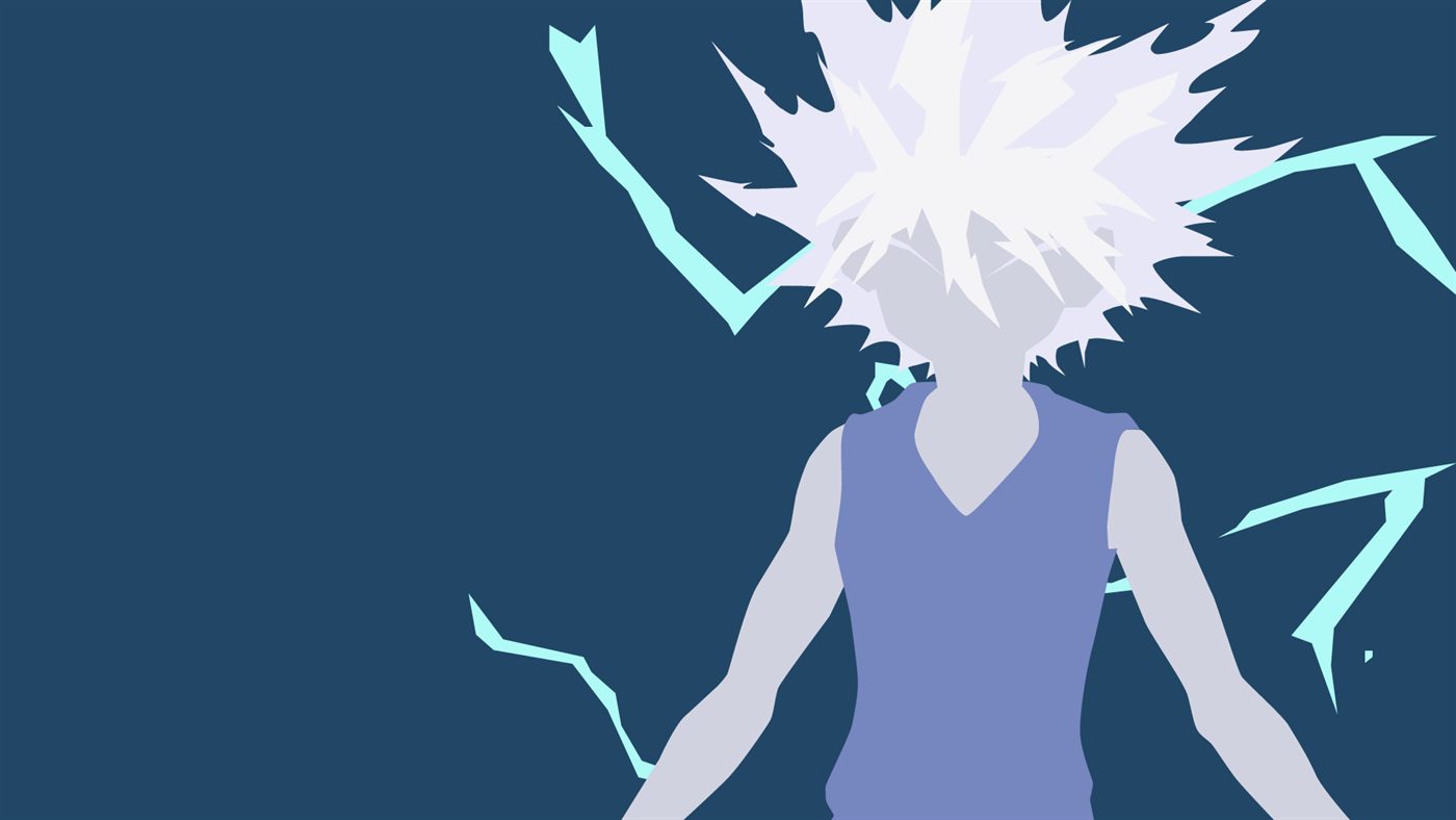 Vector fan art of Killua from Hunter x Hunter, crackling with lightning.